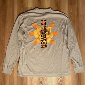 Kurvana Passion for Extraction Long Sleeve T-Shirt Beige Graphic Size Large